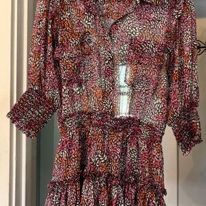 Misa Los Angeles Multicolor Long Sleeve Dress